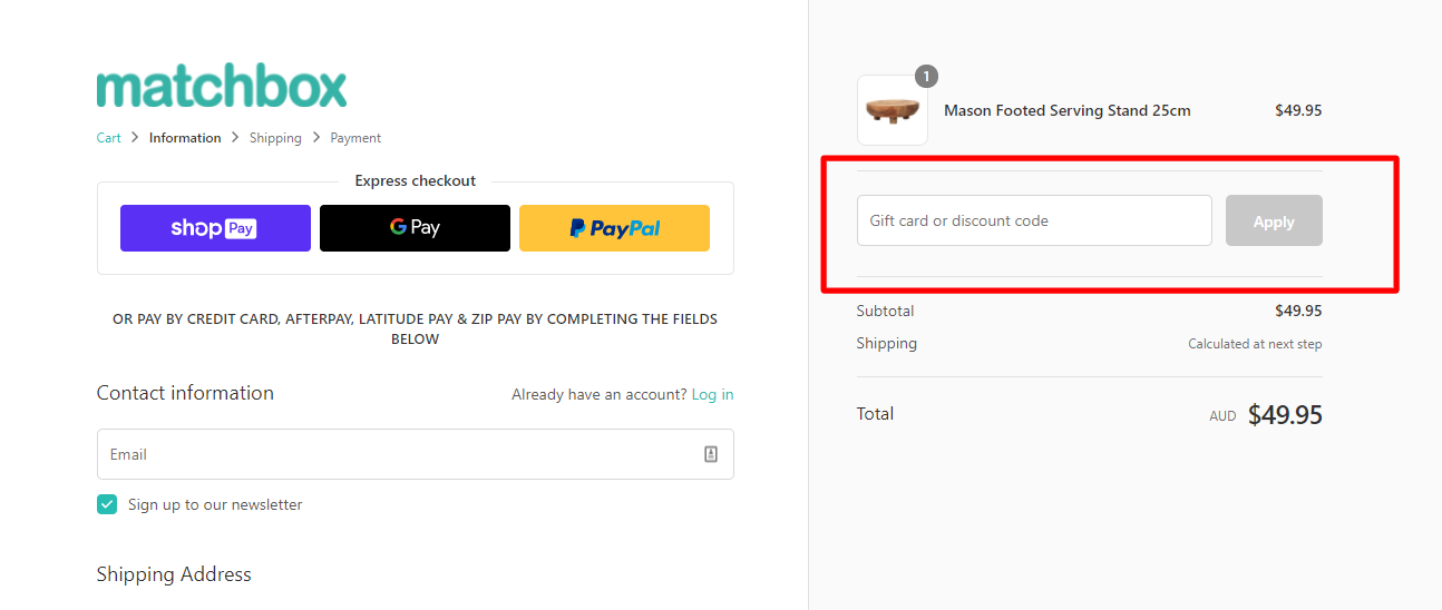 How do I use my matchbox discount code?
