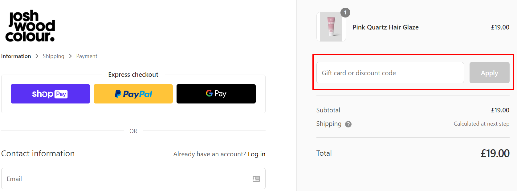How do I use my Josh Wood Colour discount code?
