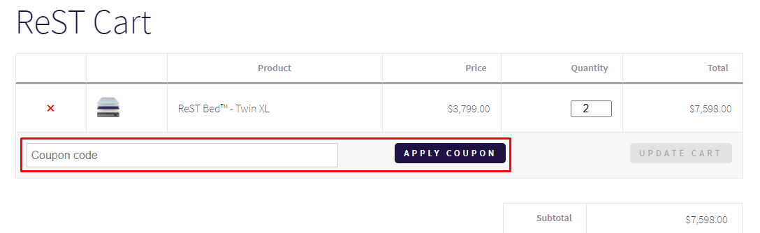 How do I use my ReST coupon code?