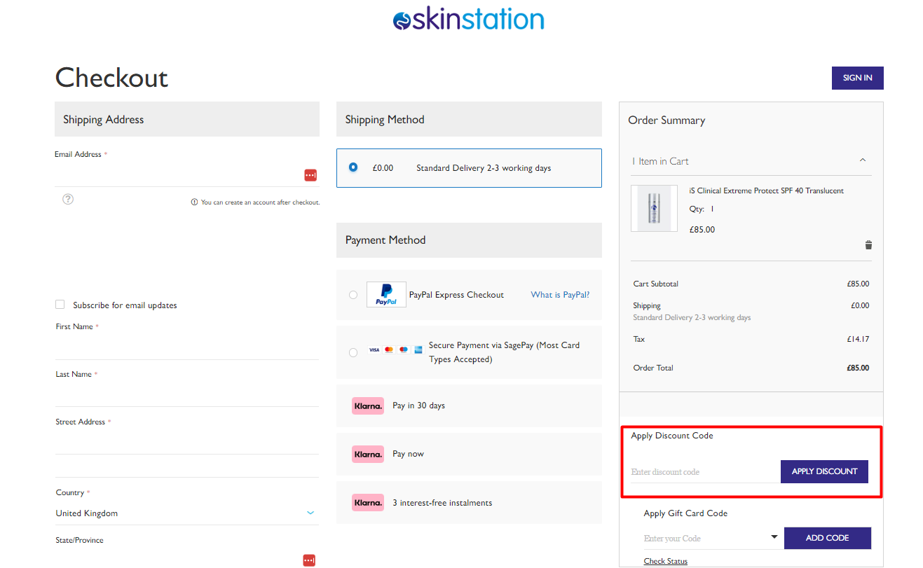 How do I use my SkinStation discount Code?