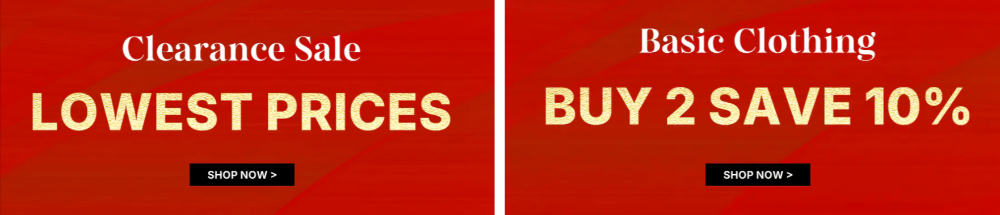 Sale banners from the Chic Me website
