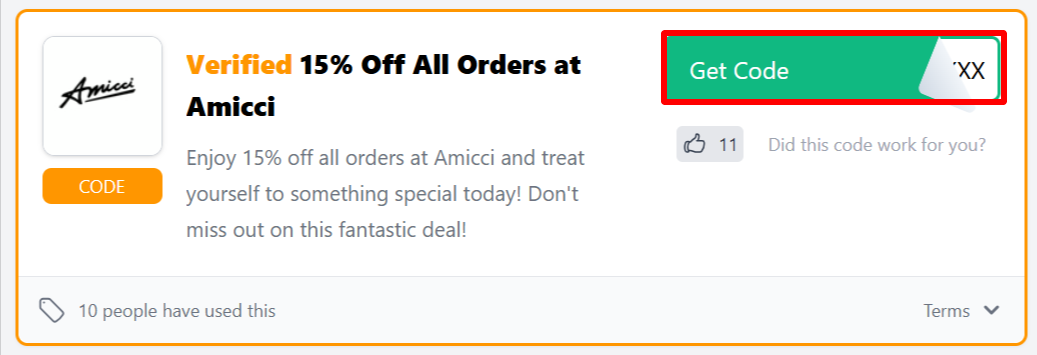 The Love Discount Vouchers page showing discount codes to use on your purchase