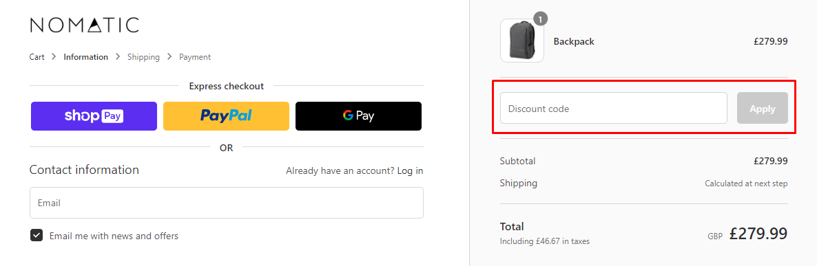How do I use my Gomatic discount code?