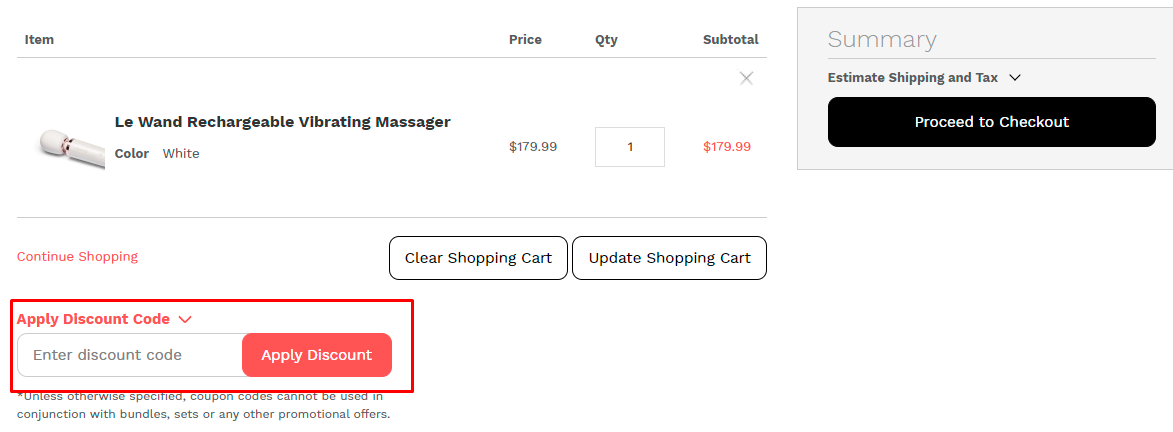 How do I use my Le Wand discount code?
