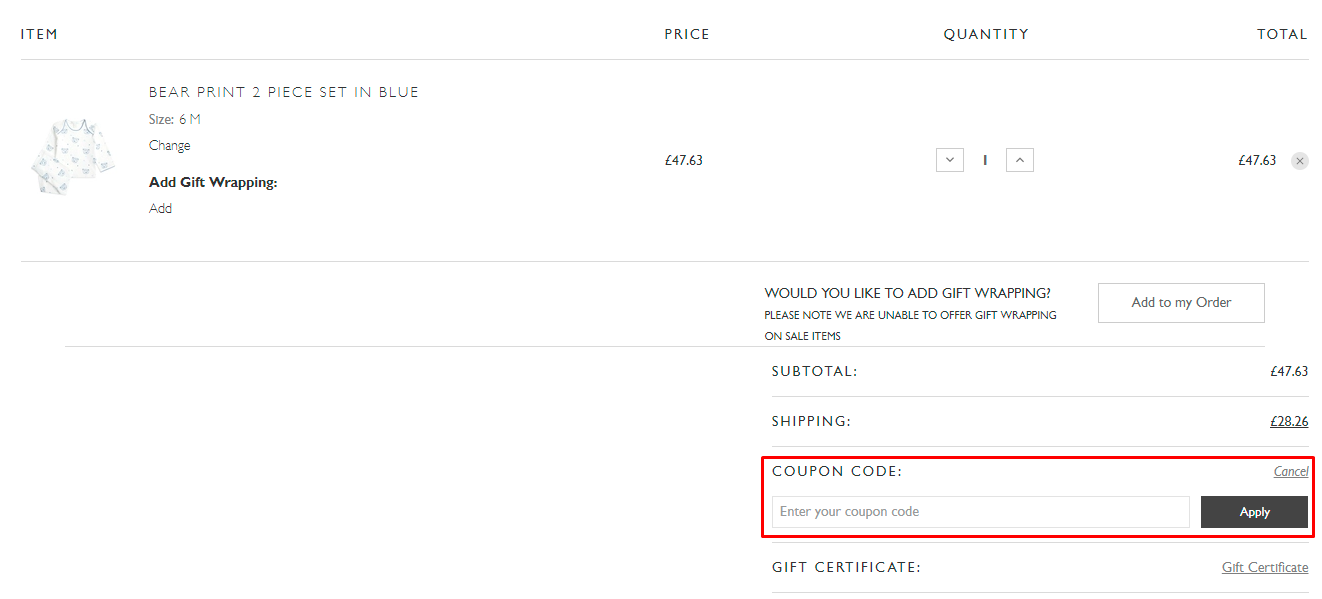 How do I use my Marie-Chantal coupon code?