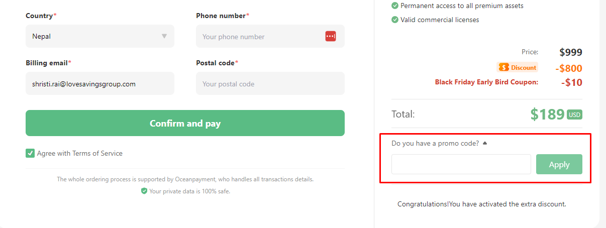 How do I use my Pngtree discount code?