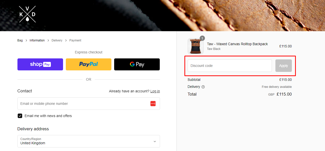 How do I use my Kovered discount code?