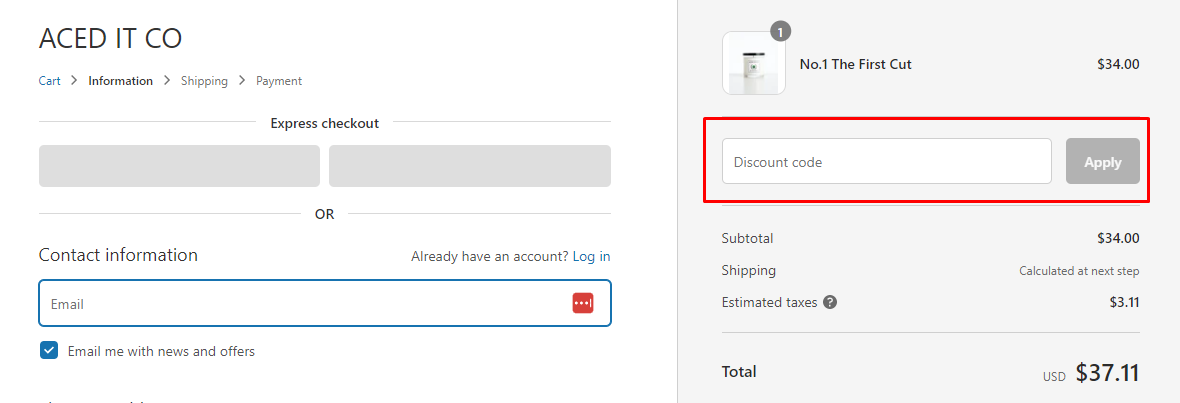 How do I use my ACED IT CO discount code?