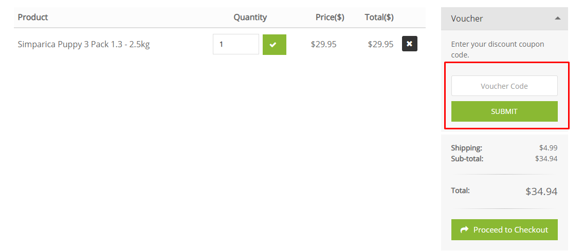 How do I use my Pets On Me voucher code?