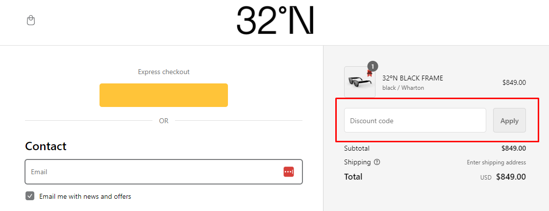 How do I use my 32N coupon code?