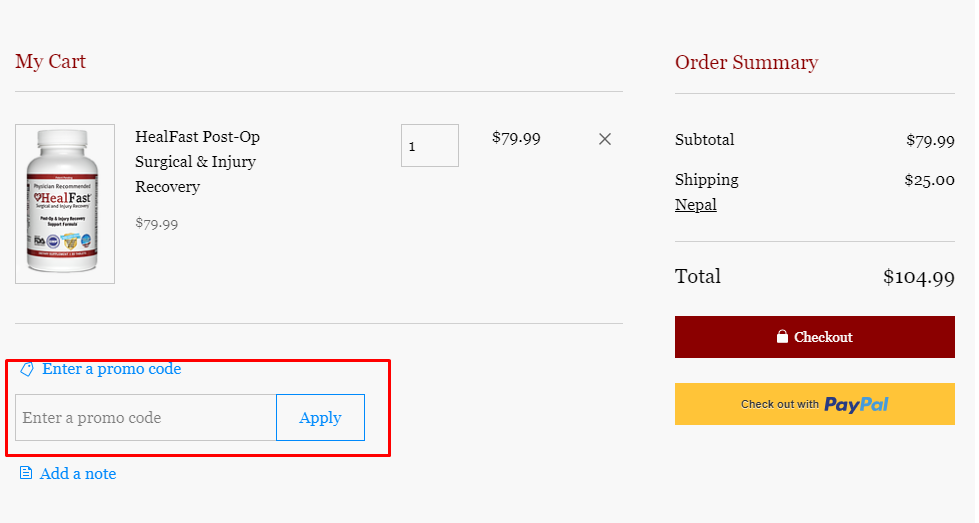 How do I use my HealFast coupon code?