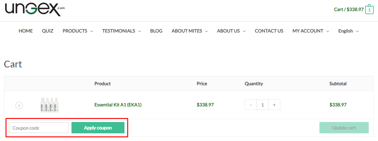 How do I use my Ungex coupon code?