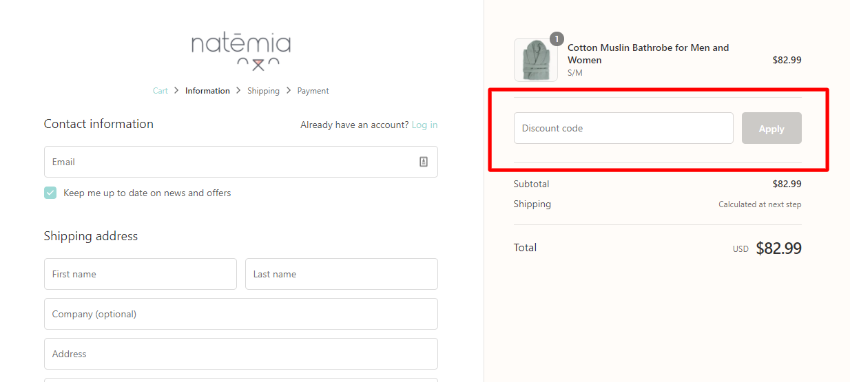 How do I use my natemia discount code?