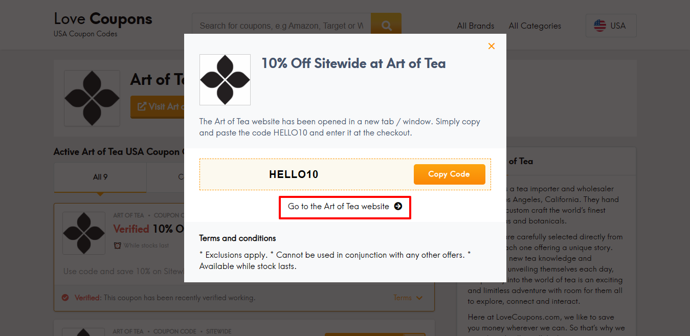 Art of Tea website