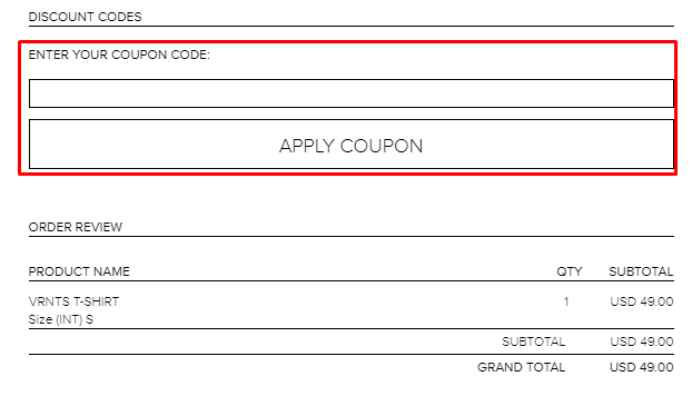 How do I use my Vrnts coupon code?