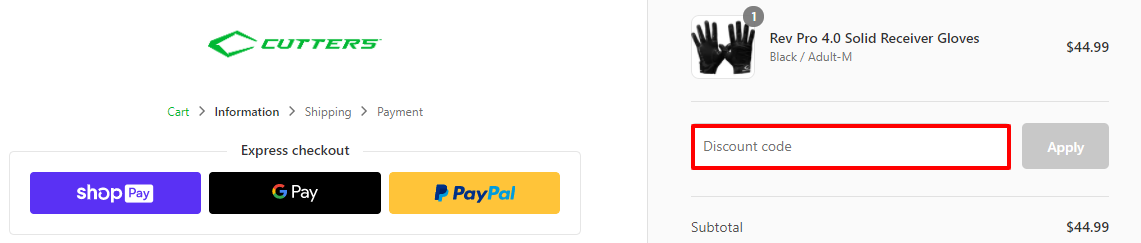 Cutters Discount Code
