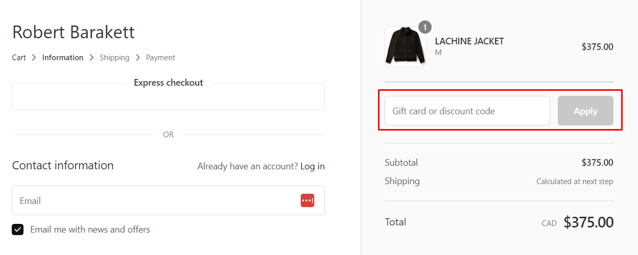 How do I use my Robert Barakett discount code?