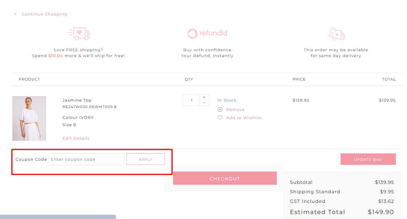 How do I use my Review coupon code?