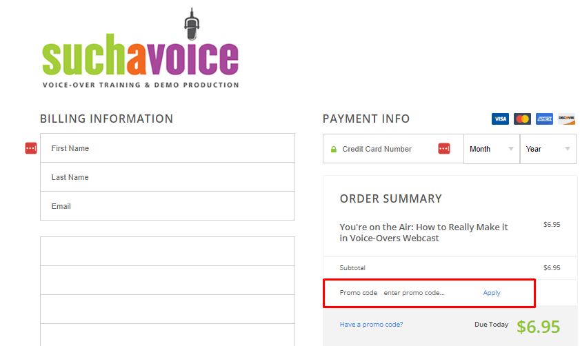 How do I use my Such A Voice promo code?