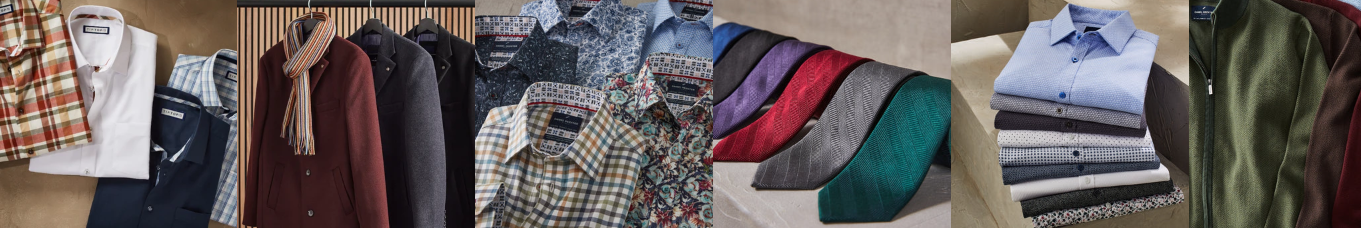 A row of different styles of clothing that can be found in the Tip Top sales section
