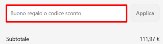 carrello del sito ufficiale ScaglioneIschia dove poter inserire ed applicare un codice sconto ScaglioneIschia