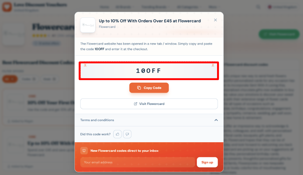 Copy your code and start shopping