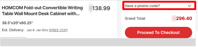 a code box where customers can paste their discount code from our page