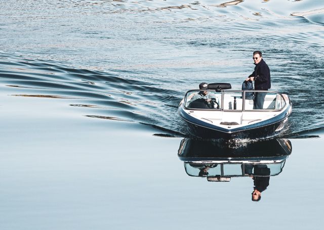 A person using their speedboat that they saved on insurance with an insure4boats voucher code from Love Discount Vouchers
