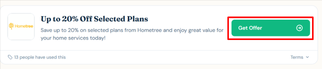 an offer of up to 20% on your selected insurance cover at Homestree