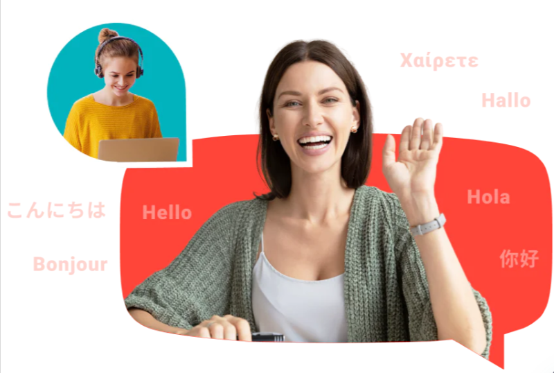 A woman participating in a online lesson that she saved on with an italki promo code