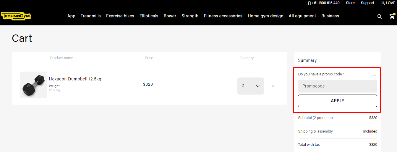 How do I use my Technogym promo Code?