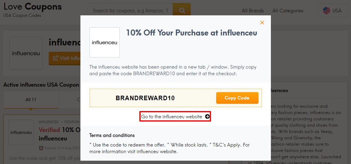influenceu Offer US