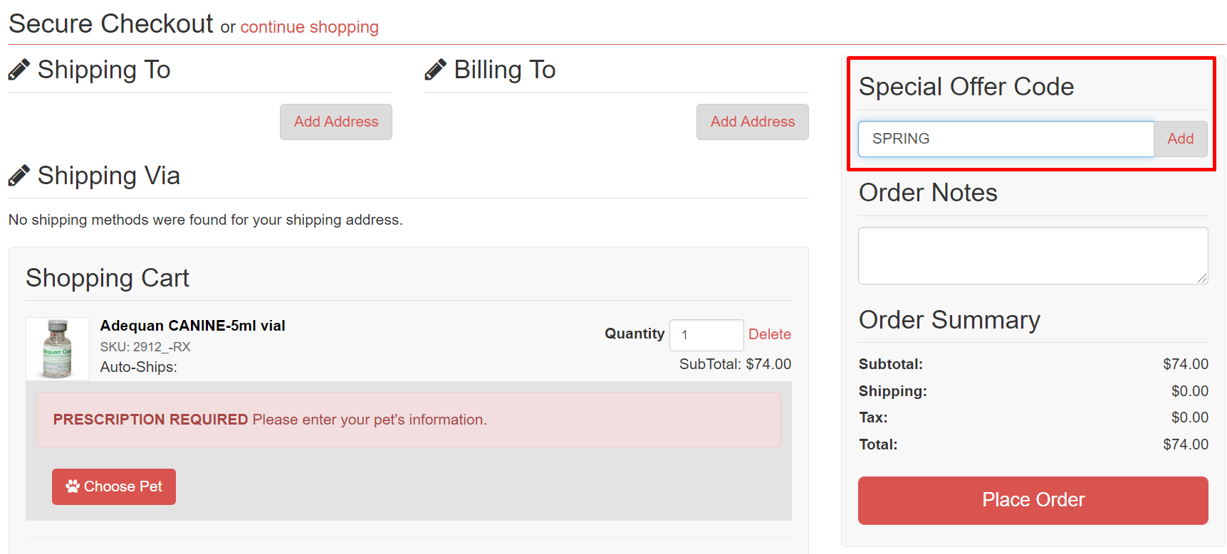 How do I use my Heartland Vet Supply & Pharmacy offer code?