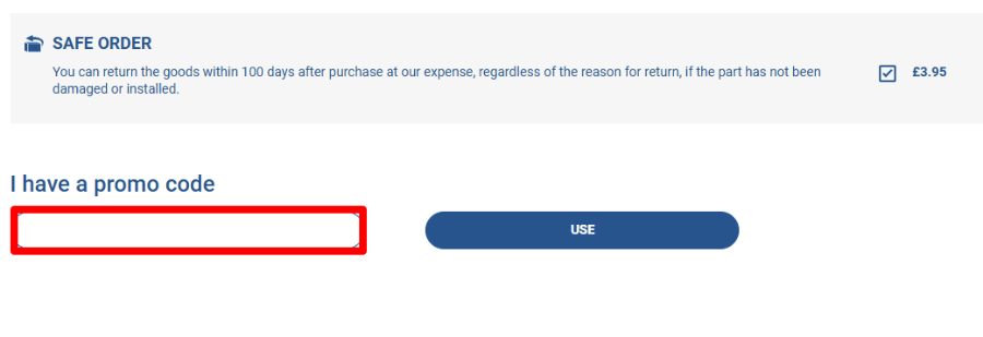 Paste and apply your code in the red box to get your discount