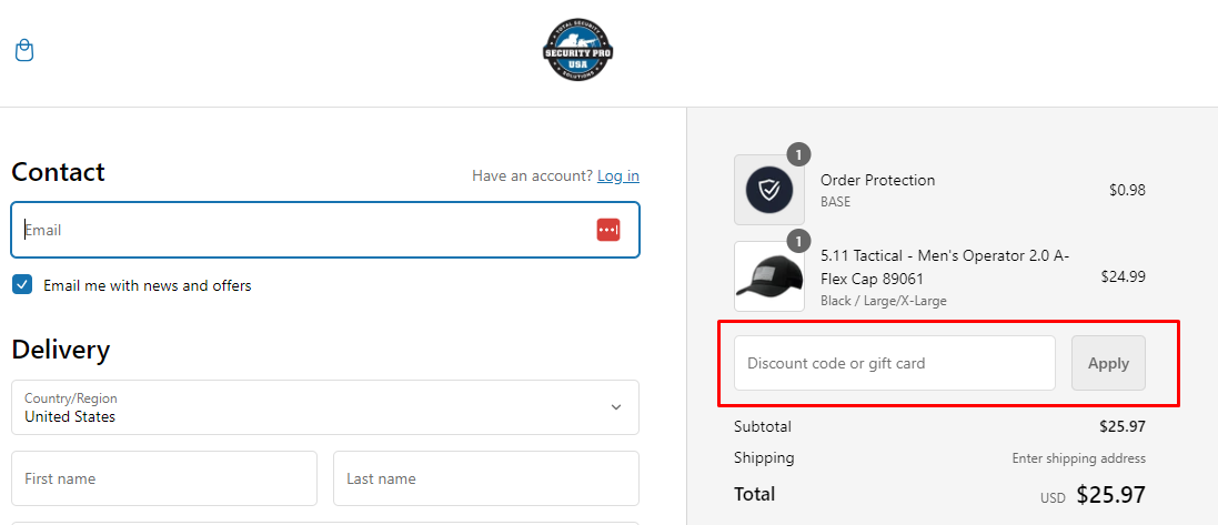 How do I use my Security Pro USA discount code?