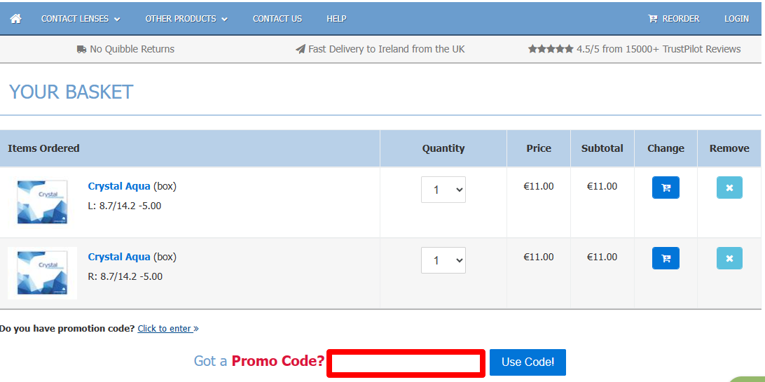 Contactlenses.co.uk Discount Code Ireland July 2024