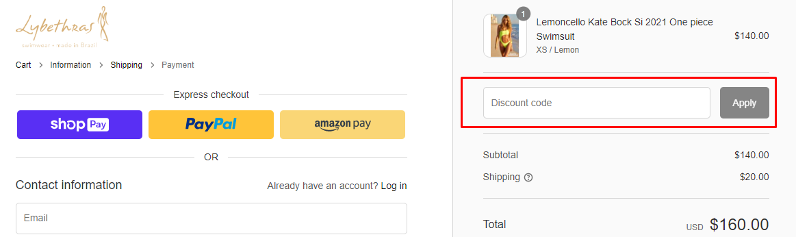 How do I use my Lybethras discount code?