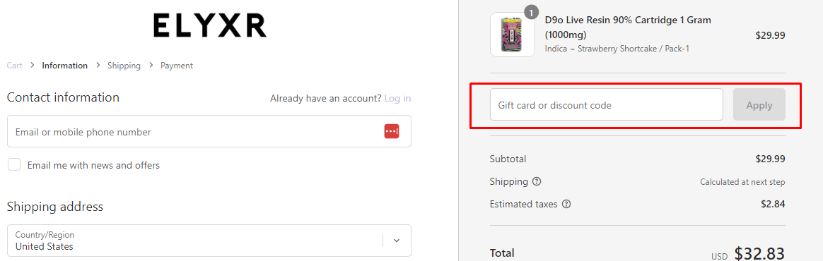 How do I use my ELYXR discount code?