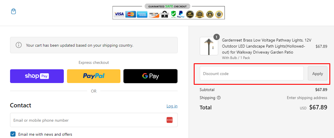 How do I use my Gardenreet discount code?