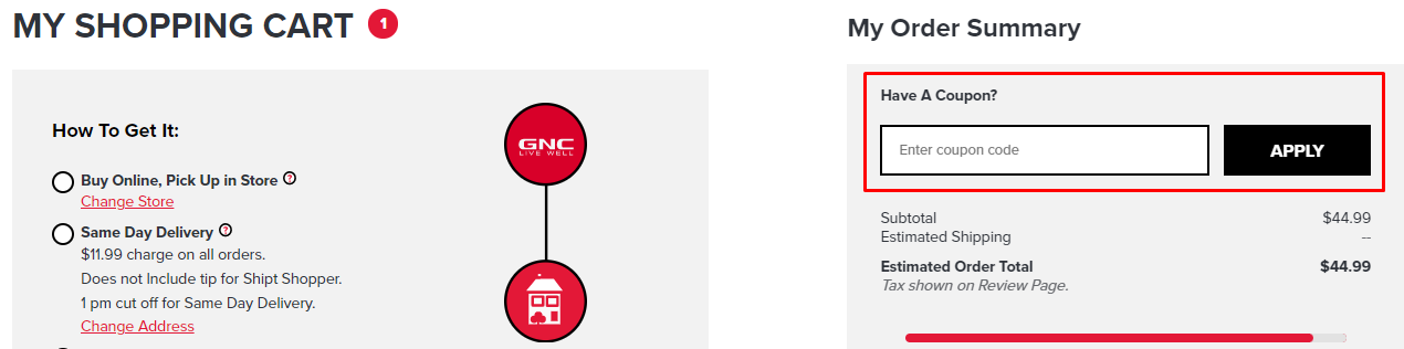 How do I use my GNC LIVE WELL coupon code?