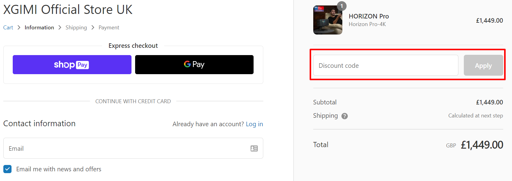 How do I use my XGIMI discount code?