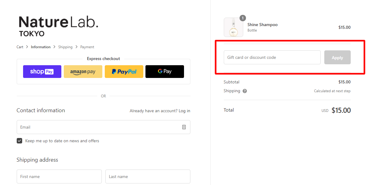 How do I use my NatureLab discount code?