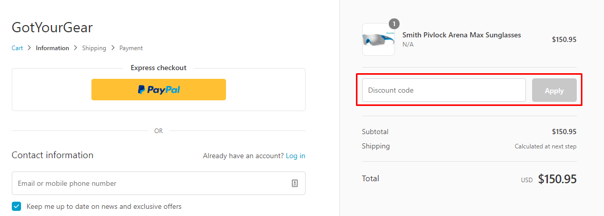 How do I use my Got Your Gear discount code?