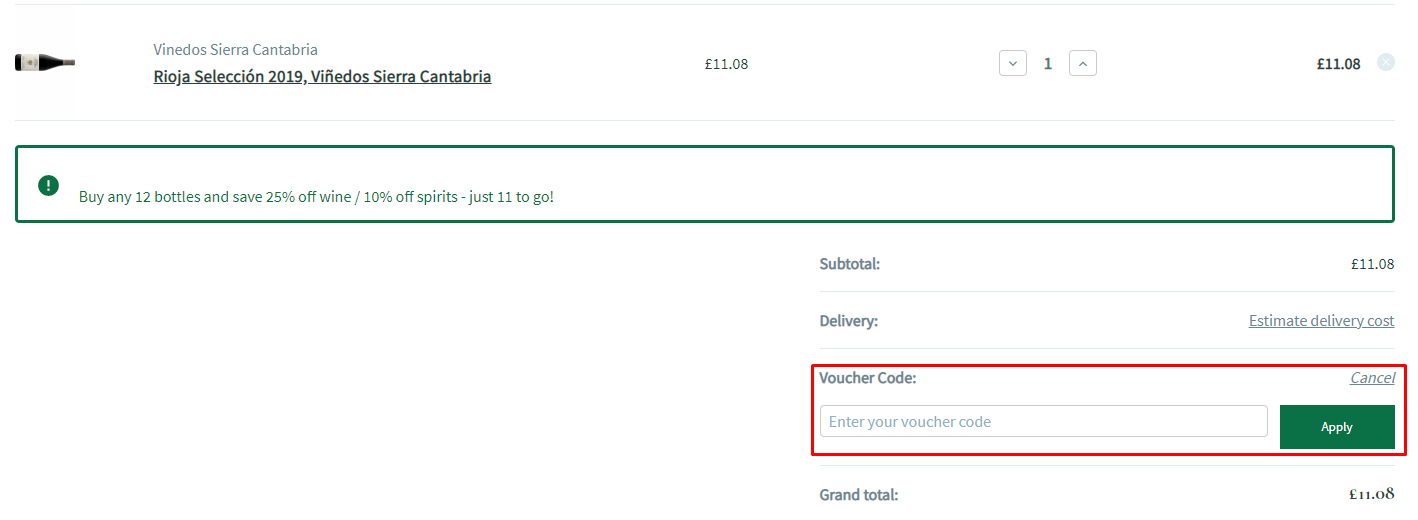 How do I use my The Great Wine Co voucher code?
