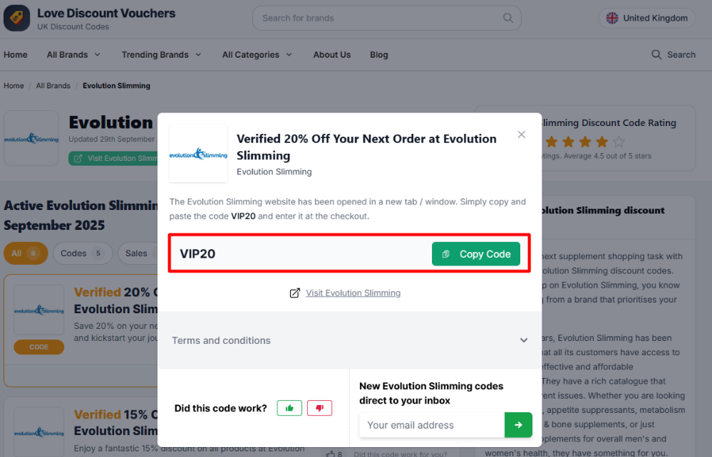 A Evolution Slimming code on Love Discount Vouchers