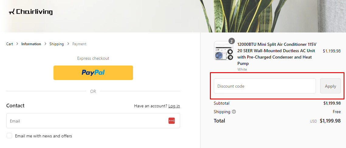 How do I use my Chairliving discount code?