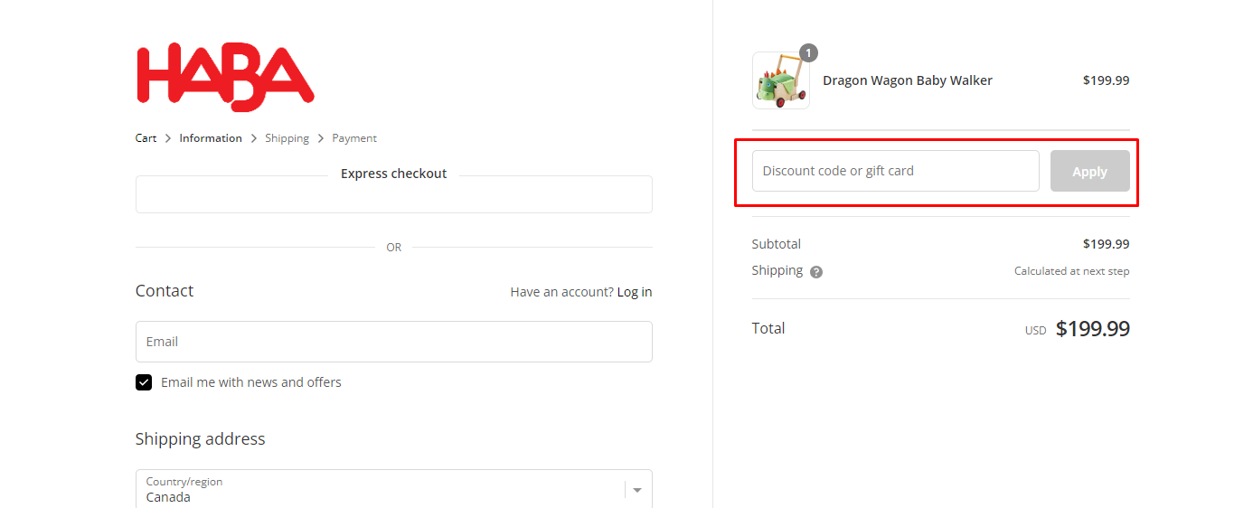 How do I use my HABA USA discount code?