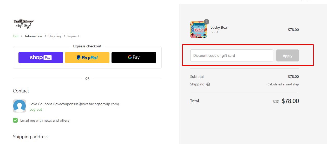 How do I use my TeckWrapCraft discount code?