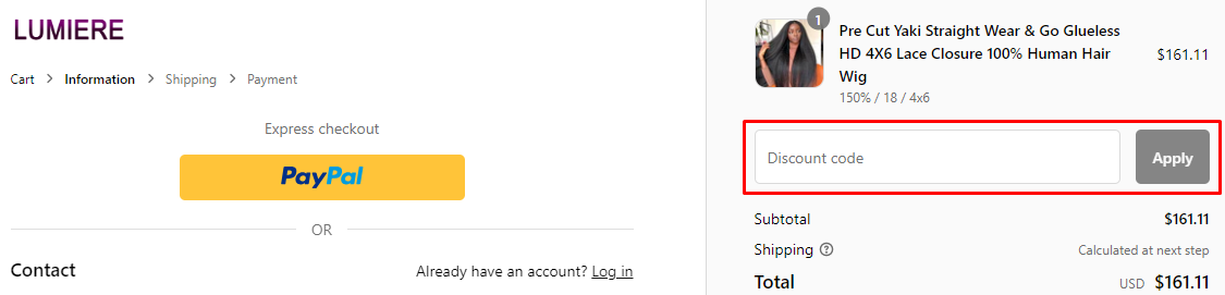 How do I use my Lumiere Hair discount code?