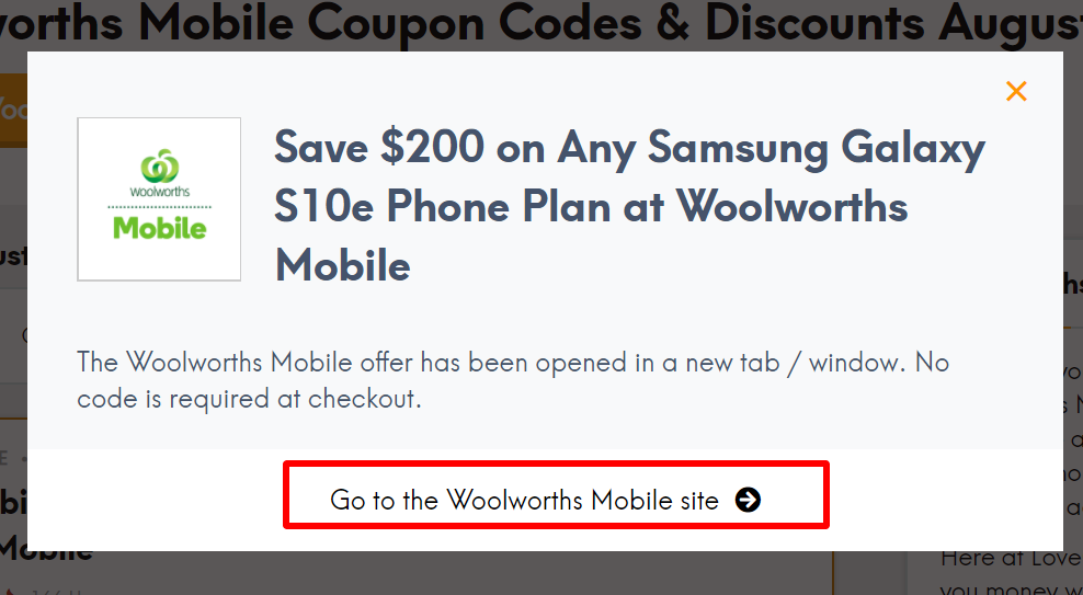 Woolworths Mobile WM about
